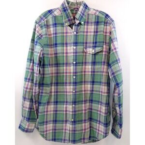 Vineyard‎ Vines Mens Crosby Shirt Long Sleeve Plaid Green Blue Pink Size M